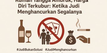 Ilustrasi dampak negatif perjudian terhadap keluarga